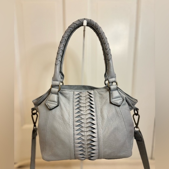 LIEBESKIND BERLIN LEATHER SHOULDER/CROSSBODY, Anthropologie, Dusty Blue/Grey - Picture 2 of 10